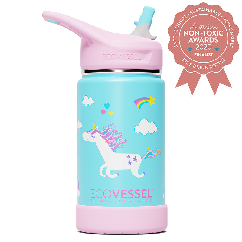The FROST - TriMax Insulated Kids Water Bottle w- Straw - 355ml (EcoVessel)