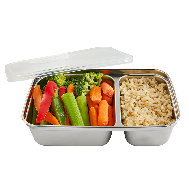 2 Compartment Divided Rectangle Food Storage Container 828ml/28oz