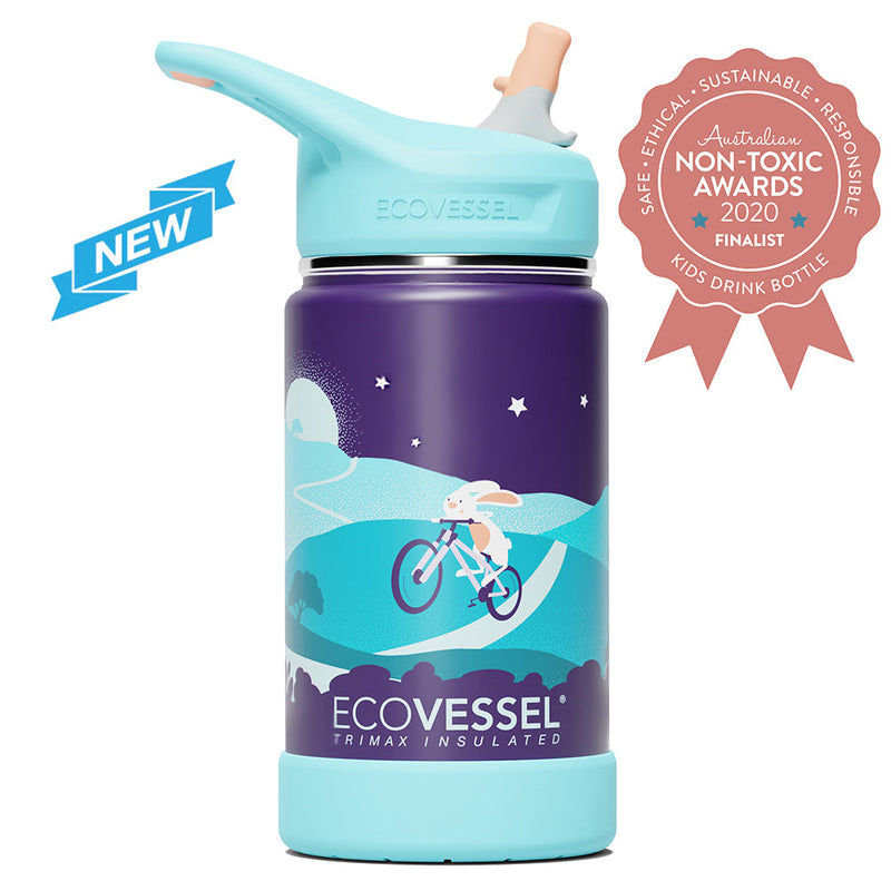 The FROST - TriMax Insulated Kids Water Bottle w- Straw - 355ml (EcoVessel)