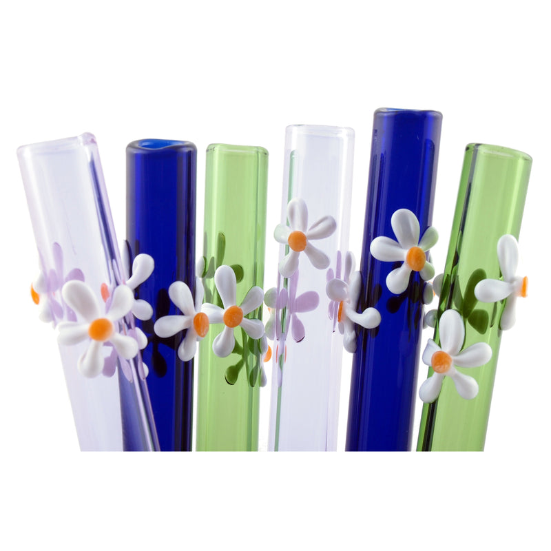 Raw Blend Designer Straws Straight - Flowers