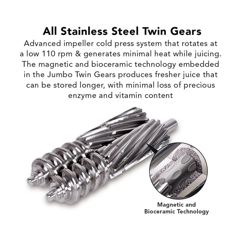Stainless Steel Juicer Twin Gears 