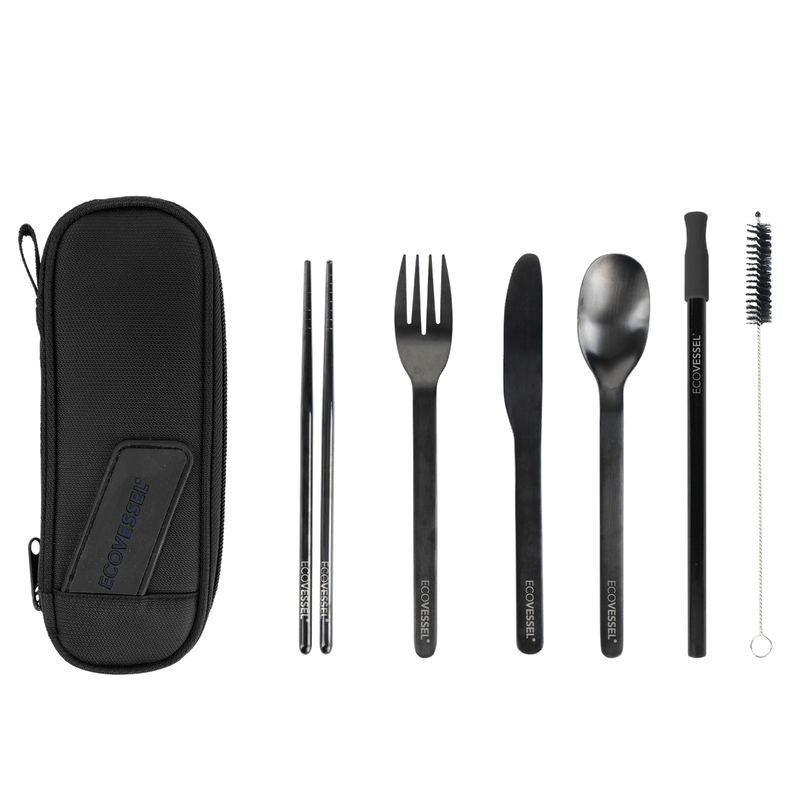 WANDERWARE 6-Piece - Reusable Stainless Steel Utensil Set with Travel Pouch