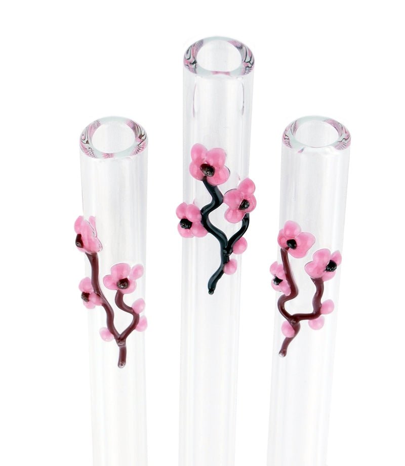 Raw Blend Designer Straws Straight - Cherry Blossom