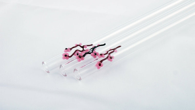 Raw Blend Designer Straws Straight - Cherry Blossom