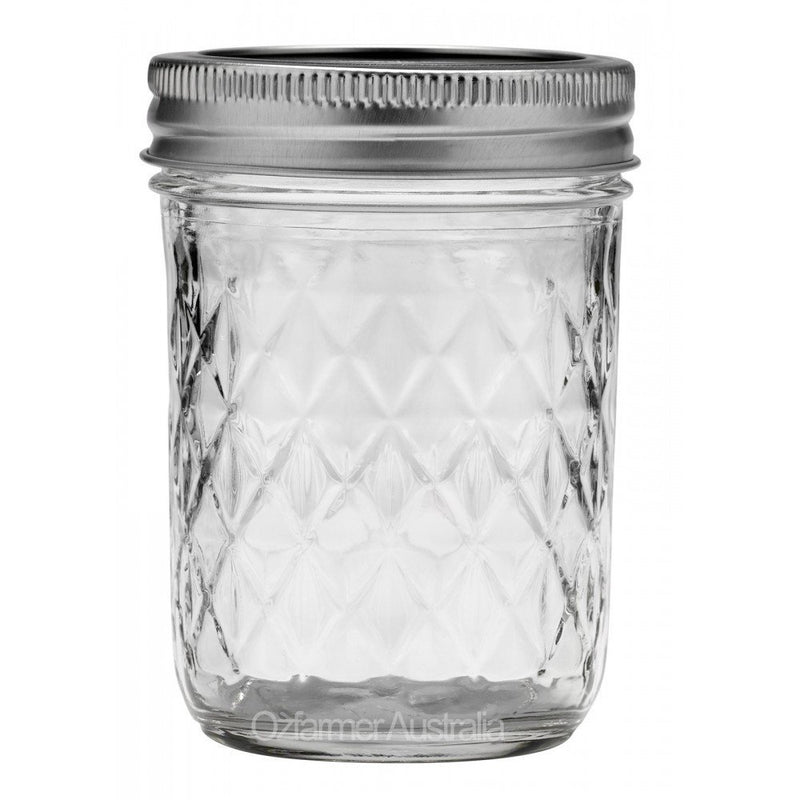 Regular Mouth Ball Mason Quilted Jar with Enclosed Lid - 240ml