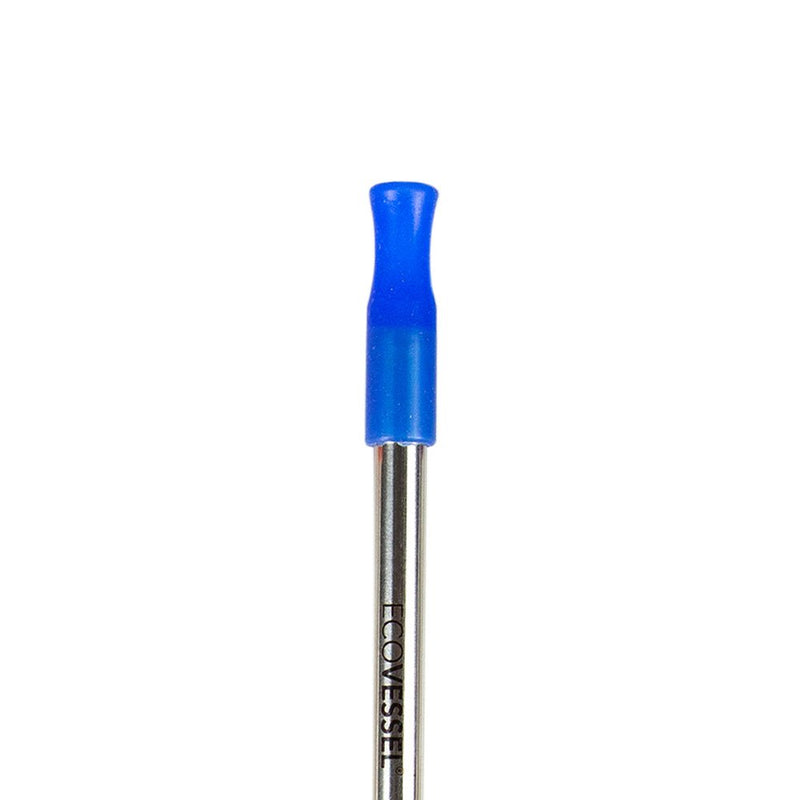 Stainless Steel Set of 4 Straws W- Silicone Tips & Cleaning Brush (EcoVessel)