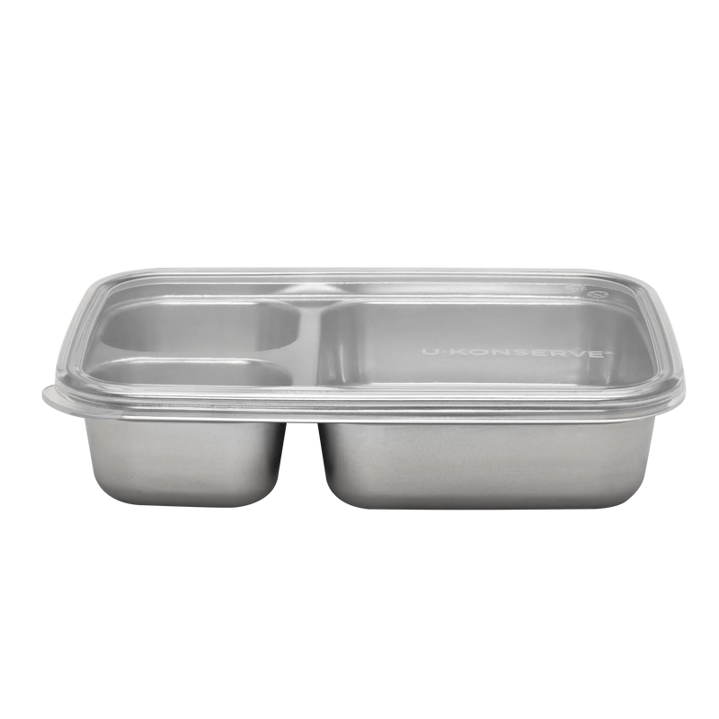 3 Compartment Divided Rectangle Food Storage Container 705ml/28 fl oz