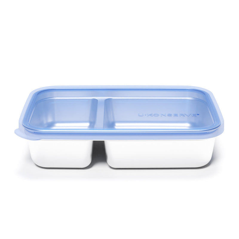 2 Compartment Divided Rectangle Food Storage Container 828ml/28oz