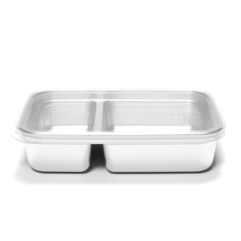 2 Compartment Divided Rectangle Food Storage Container 828ml/28oz