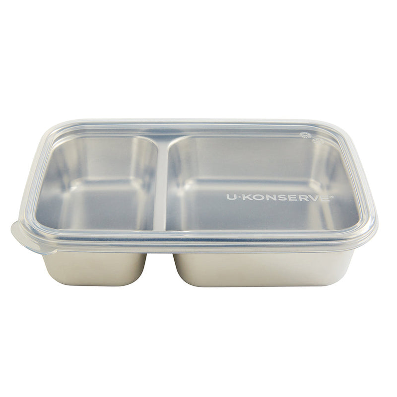 2 Compartment Divided Rectangle Food Storage Container 828ml/28oz