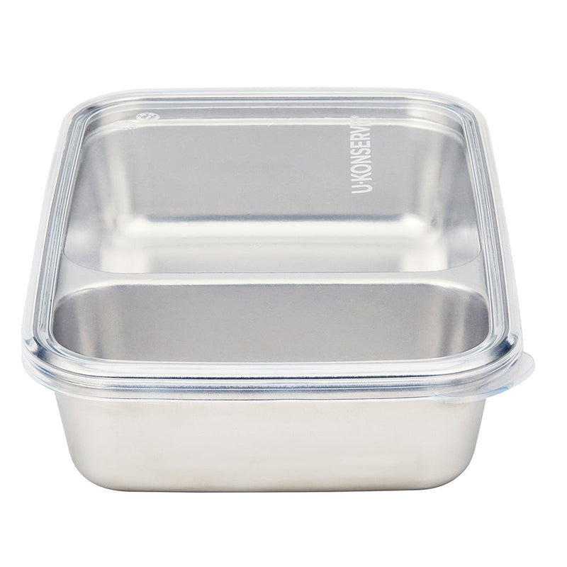2 Compartment Divided Rectangle Food Storage Container 828ml/28oz