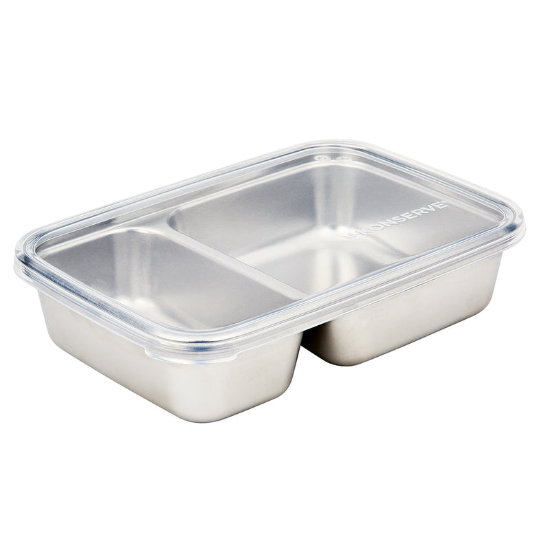 2 Compartment Divided Rectangle Food Storage Container 828ml/28oz