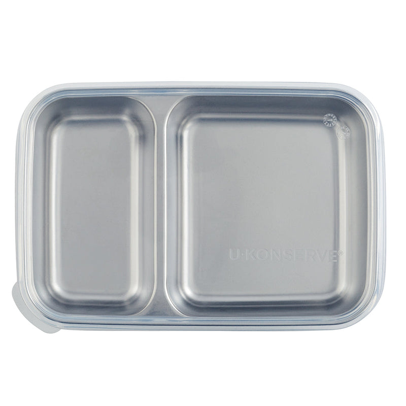 2 Compartment Divided Rectangle Food Storage Container 828ml/28oz