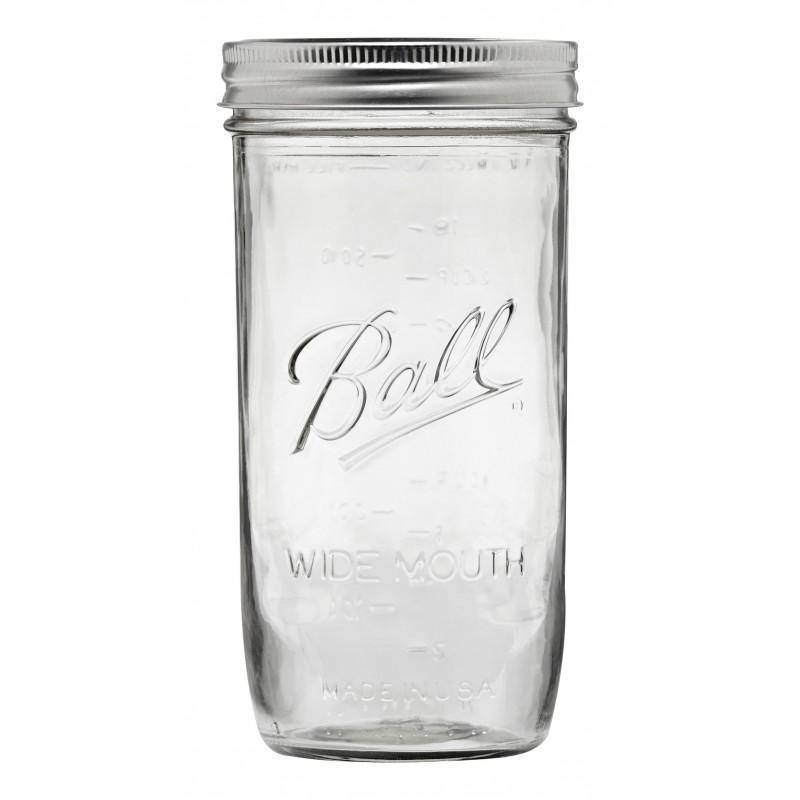 Wide Mouth Ball Mason Jar with Enclosed Lid - 700ml